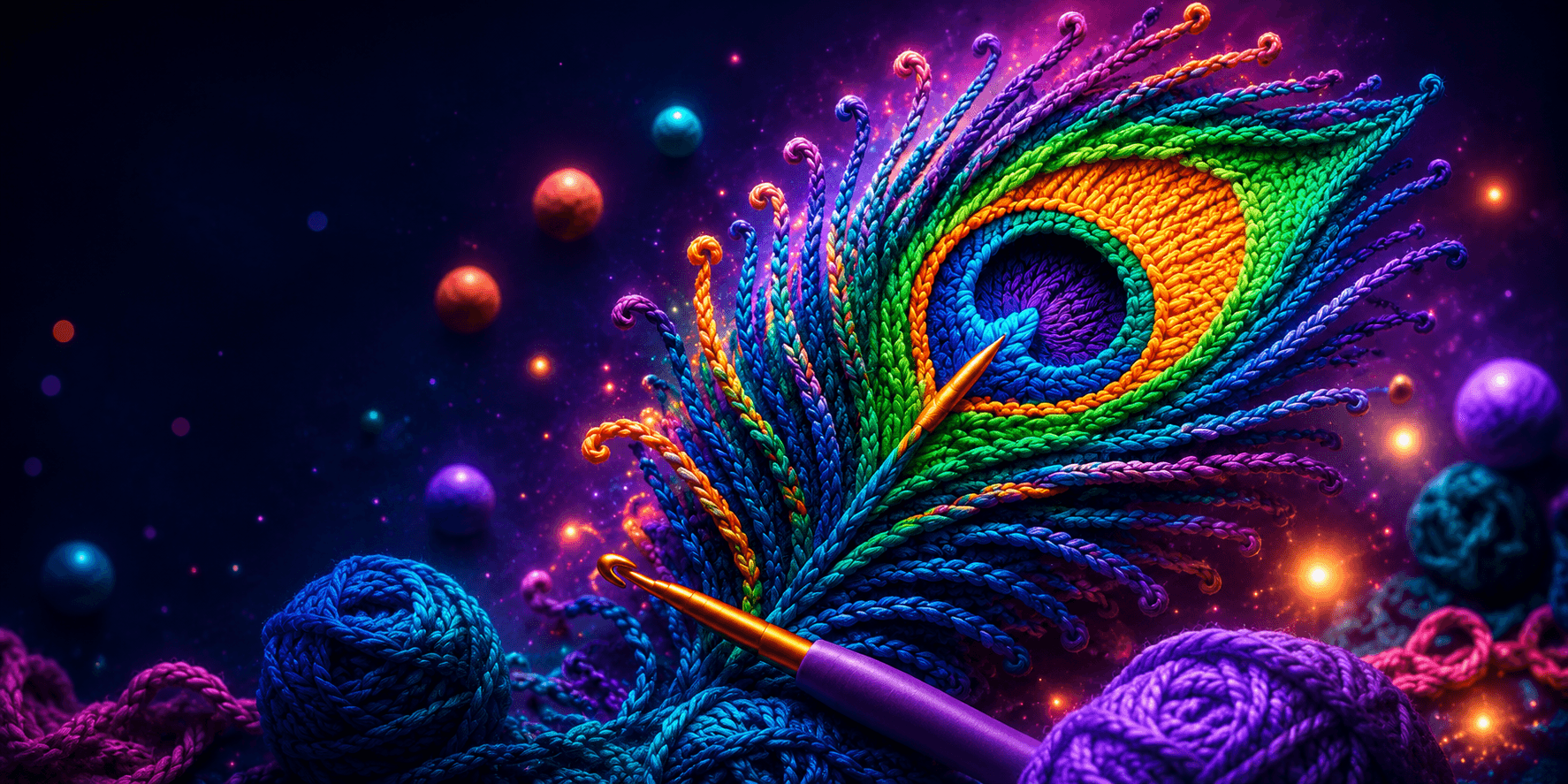 Peacock feather crochet